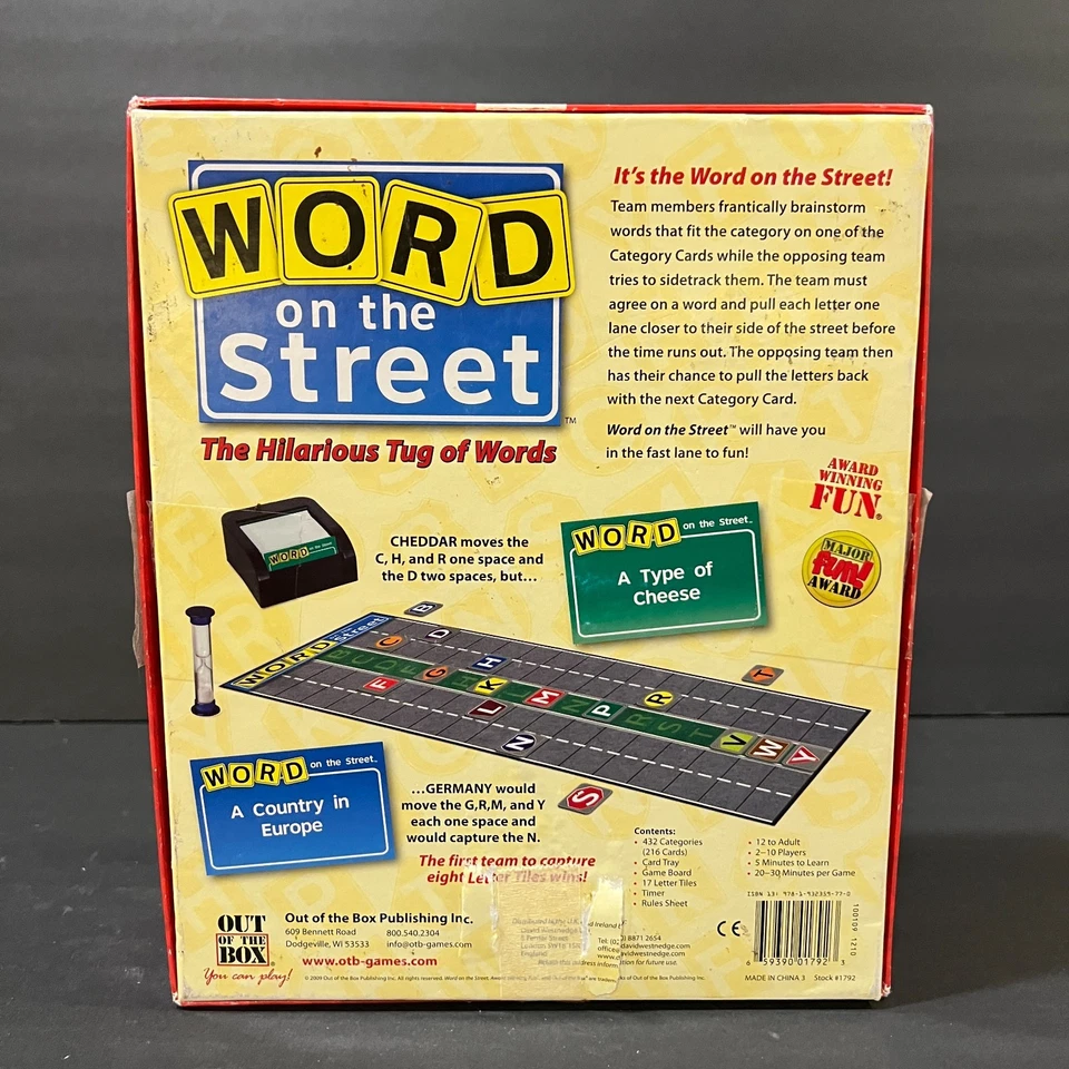 Word on the Street Board Game Out of the Box 2009 Party Word Game Complete - Image 3 of 4