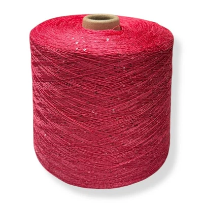 WOLLE HALLE (62,68€/kg) KORUMAR Koralle 200gr. Pailletten Beilaufgarn