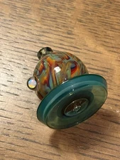 Justin Carter Glass Bubble Carb Cap Green 10 Strip Tech Heady Borosilicate Art