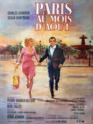 PARIS AU MOIS D'AOUT, CHARLES AZNAVOUR, 1966, VINTAGE REPRO CINEMA POSTER, HQ