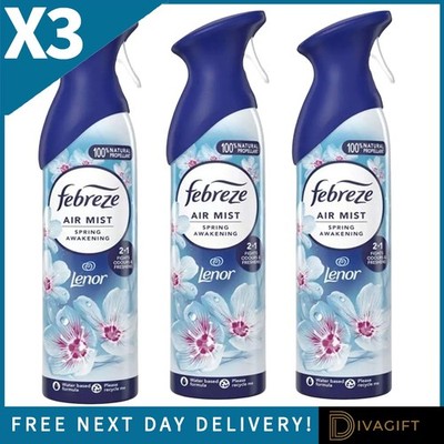3 x FEBREZE SPRING AWAKENING AIR MIST SPRAY 185ML LUFTERFRISCHER WOHNDUFT