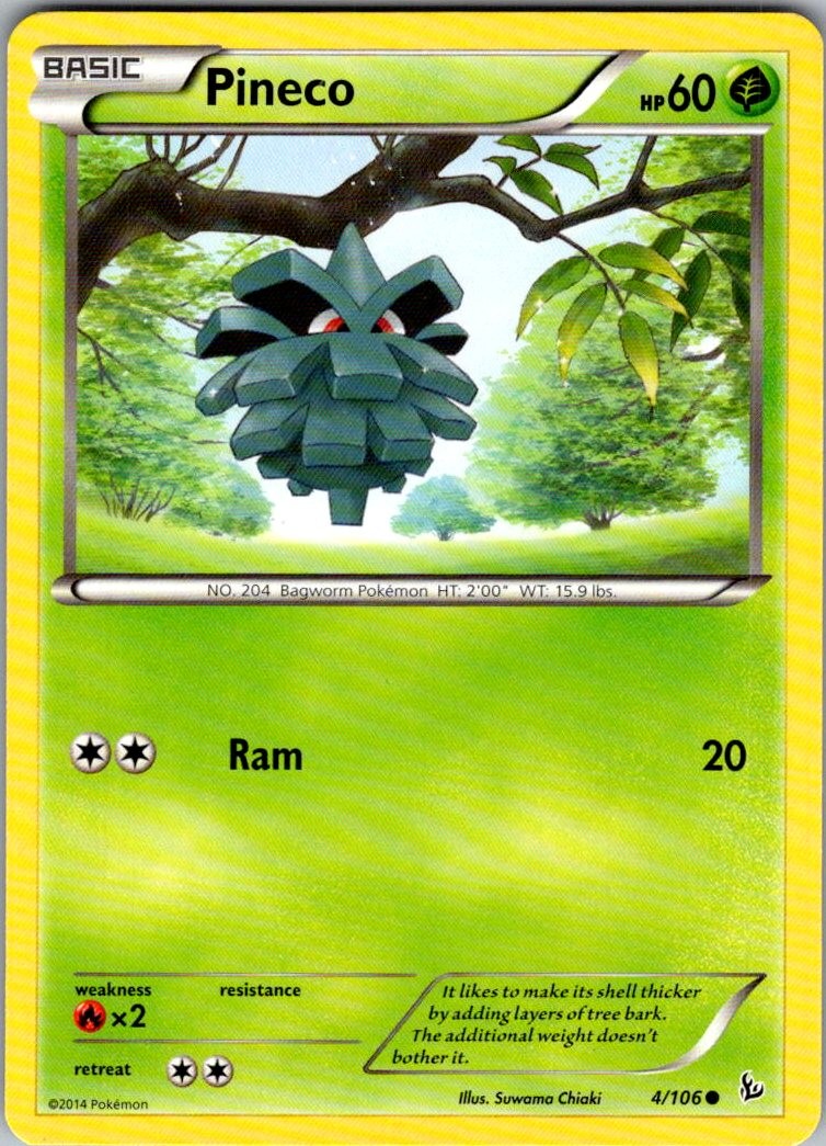 Pineco Flashfire 4/106 Common Pokemon Near Mint