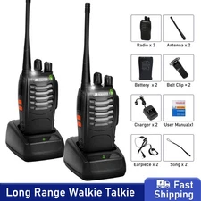 2Pk Walkie Talkie Mulisof BF-888S UHF CTCSS Two-way Radio W Chargers & Earpiece 