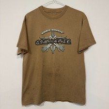 Vintage Chris Benoit WWE Wrestling T-shirt Crossface Y2K 2004 Brown Size M