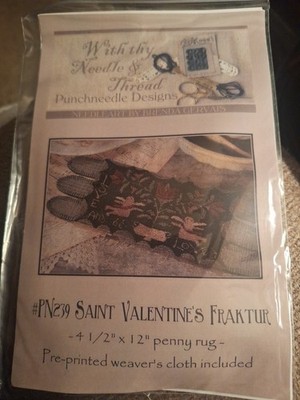 With Thy Needle and Thread ''PN239 Saint Valentine's Fraktur'' Punchneedle Design
