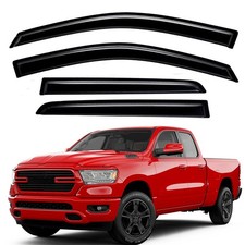 Tape-on Smoke Window Visor Rain Guard Vent Shade For 2019-2025 Ram 1500 Quad Cab Tape-on Smoke Window Visor Rain Guard Vent Shade For 2019-2025 Ram 1500 Quad Cab