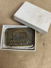 Dudley Trucking Company Vintage Solid Brass Belt Buckle With Box