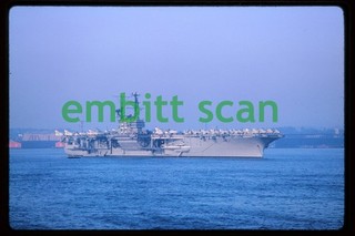 Original Slide Navy Aircraft Carrier USS Forrestal (CVA 59) at New York 1960s