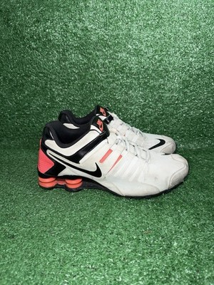 Nike Shox Current Mens Size 9 White Red Black Running Shoes Leather Gym Sneakers