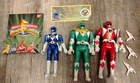 Vintage Bandai Power Rangers Lot Of 3 Red, Blue And Green Ranger