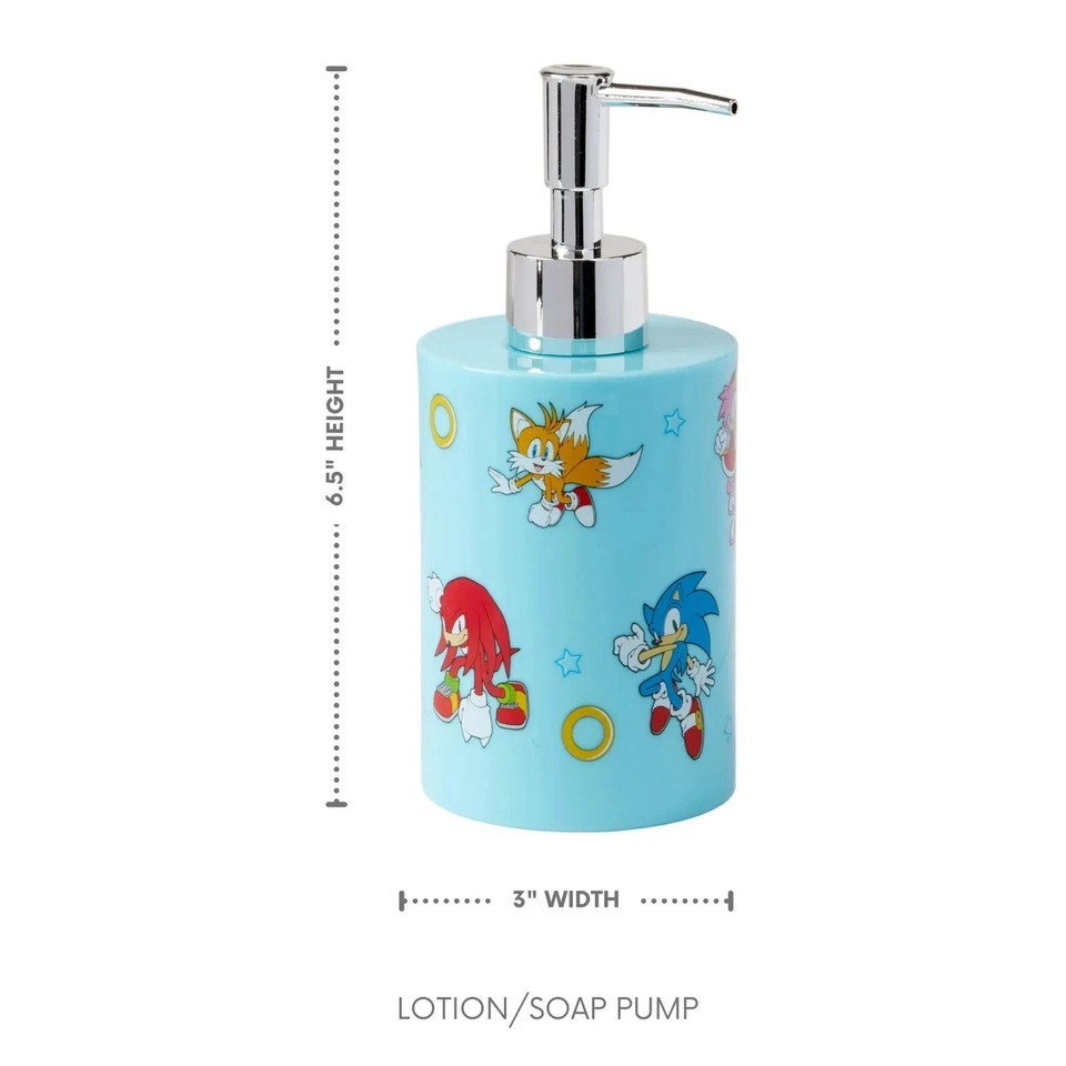 NEW Sonic 3pc Bathroom Accessory Set with Toothbrush Cup, Soap Pump, Storage Bin