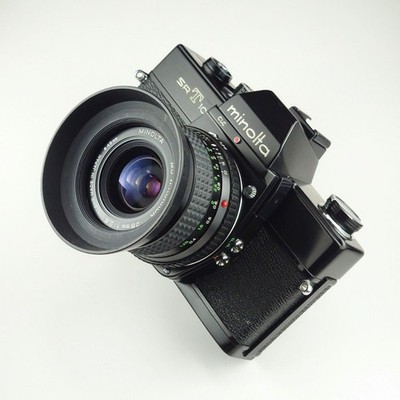 Minolta SRT101 35mm Film Camera with MD W.ROKKOR 28mm Lens, Used