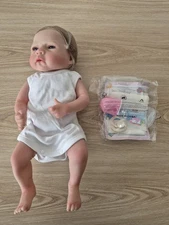 NPK 18" Reborn Style Doll Vinyl Baby Soft Touch with Accessories • Unused 