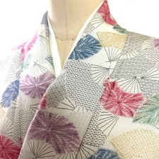 JAPANESE KIMONO FINE PATTERN 151cm 4 ft 11 in PURE SILK ZZ1135