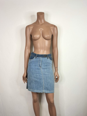 Vtg Alexander McQueen 2011 Blue Denim Skirt IT38