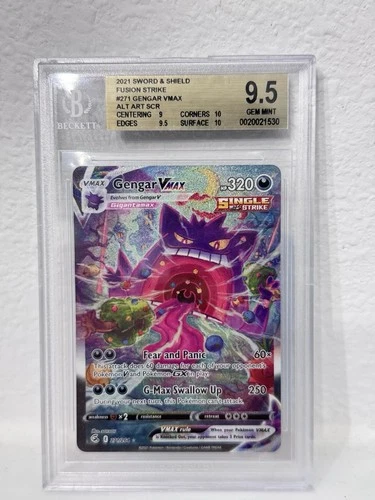 Gengar VMAX Alternate Art 2021 SW&SH Fusion Strike BGS 9.5 Gem Mint #271/264