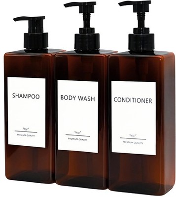 Shampoo and Conditioner Dispenser Set, 3Pack Refillable Shampoo and Condition...