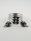 Vintage Sauteur Renior Sterling Floral Bracelet & Earrings Set — photo 4