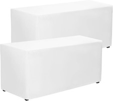 Fitted Tablecloth, 2 Pack Table Clothes for 8 FT Rectangle Table, 96x30 Inch