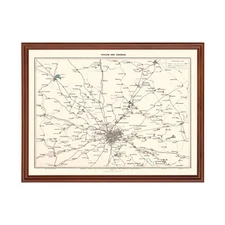 Old Map of Moscow 1928 - Vintage Russia Art Wall Decor Print