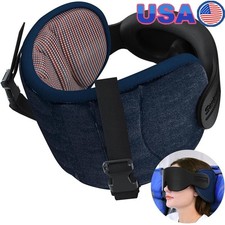 Comfortable 360 Travel Neck Pillow W/ Eye Mask Long Flights Road Trips New