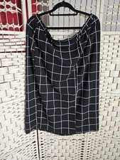 Ladies Boohoo Black Square Print Elasticated Waist Skirt Size 28