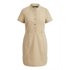 Lauren Ralph Lauren Shirt Dress 16 Tan Short Sleeve Button Front A21