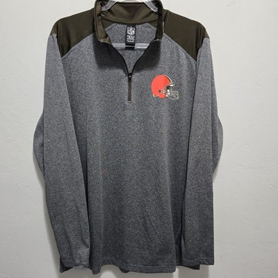 Cleveland Browns Pullover Mens Large Brown Orange Quarter Zip NFL Football Top