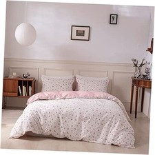 Floral Duvet Cover Set - 100 Cotton Size, Botanical Full A4 Flower Pink