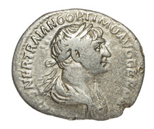 Denar Trajan 98-117, Virtus, P M TR P COS VI P P SPQR, R&ouml;misches Reich EQ7-1