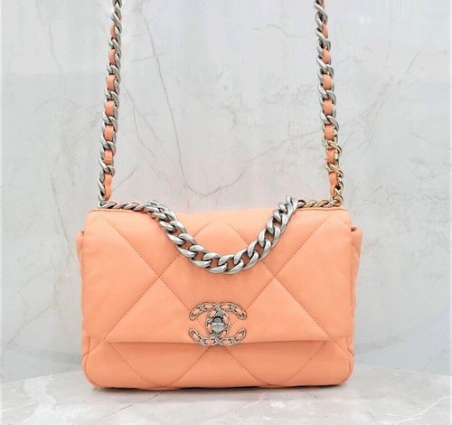 CHANEL New 19 Pink Flap Bag Medium AS1160 148971748