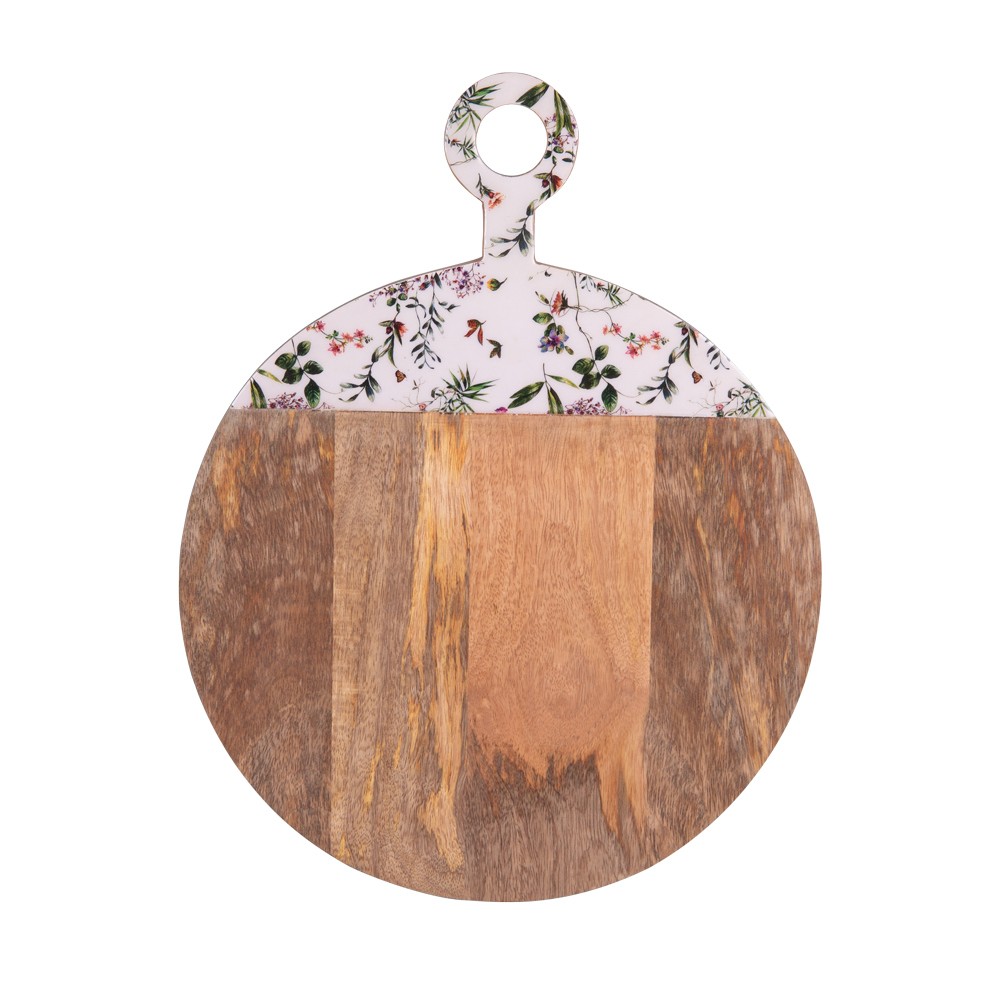 Planche à découper Champêtre bois de manguier rustique pour cuisine