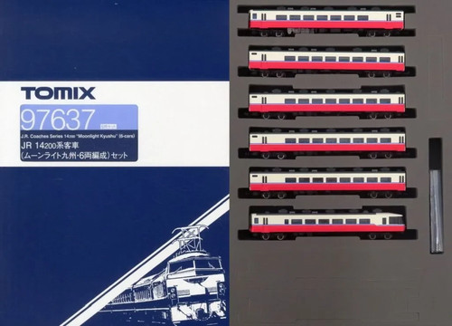 Coche de pasajeros TOMIX N Gauge JR 14-200 Series (juego de 6 coches Moonlight Kyushu) 97637 | Zustand: New
