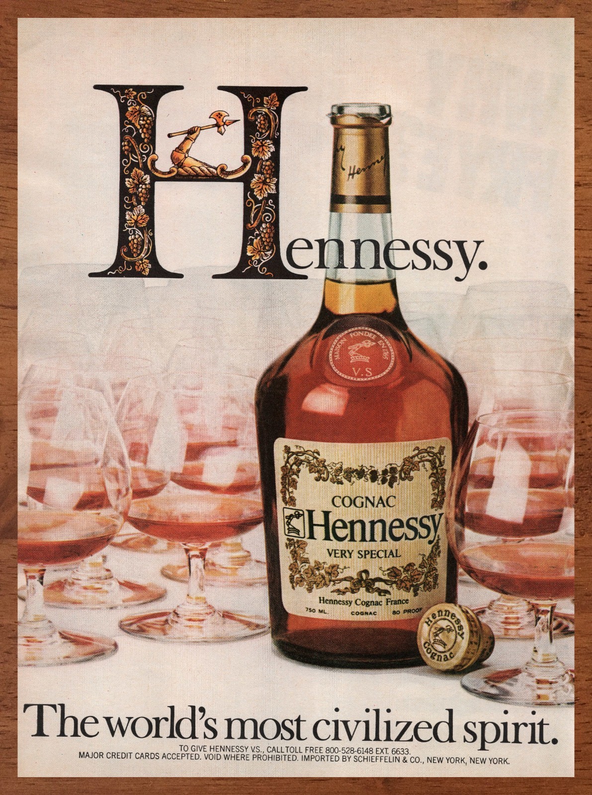 1982 Hennessy Cognac Vintage Print Ad/Poster Authentic Retro Man Cave Art 80s