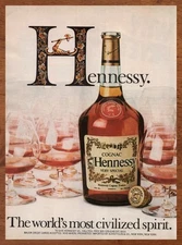 1982 Hennessy Cognac Vintage Print Ad/Poster Authentic Retro Man Cave Art 80s