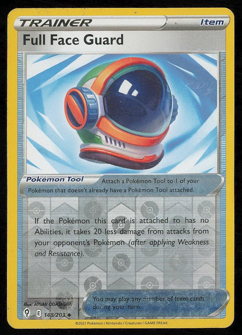 FULL FACE GUARD 148/203 EVOLVING SKIES REVERSE HOLO POKEMON CARD MP