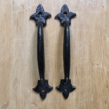 Antique Cast Iron Door Pulls Handles Old Victorian Vintage 22cm