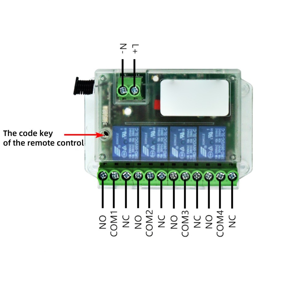 New 100-200m 4 Channels Remote Control Switch ON/OFF Relay Module ...