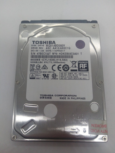 TOSHIBA**MQ01ABD050V** 500GB*** SATA HDD Notebook 2,5'' ZOLL#NFP1971