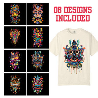 Floral Monster Celestial Art TShirts, Comfort Colors, Unisex Streetwear Tee