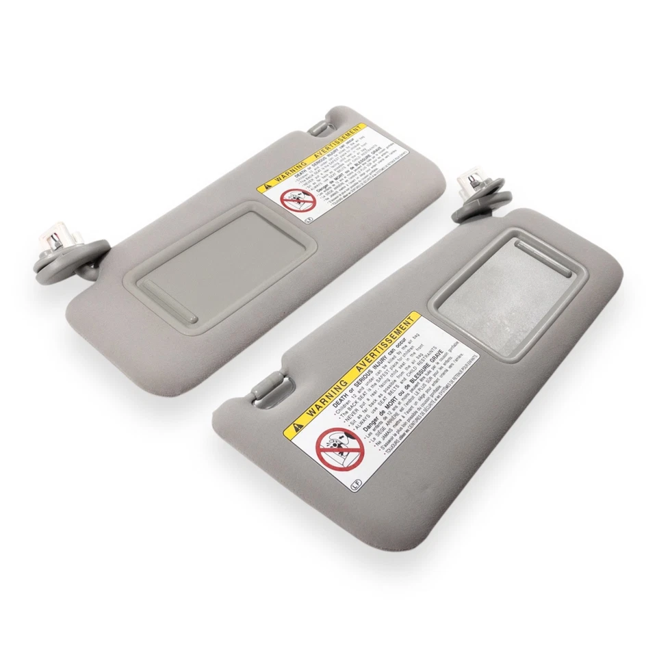 2006-2013 Lexus IS250 IS350 Driver & Passenger Side Sun Visor Pair Gray Lighted - Image 2 of 4