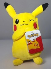 Pok mon Jazwares Winking Pikachu Plush Yellow 9  Suffed Animal NWT
