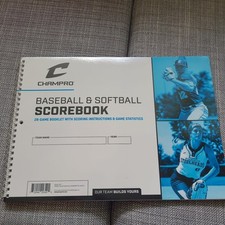 Libro Segnapunti Baseball Champro - 52 Pagine Per 26 Partite - Con Istruzioni E Schede Line-Up - Cartoncino Resistente