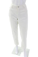Randy Kemper Womens Cotton Mid Rise Straight Leg Casual Jeans White Size 10