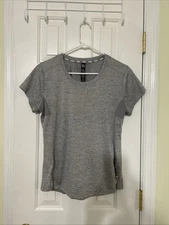Women’s RBX Heather Gray Short Sleeve Activewear Top Breathable Sz L