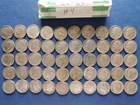 1960s Roosevelt Dimes Roll of 50 / Circulated 90% Silver