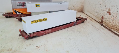 HO Walthers 48Ft well car 3 csr set Burlington Northern #BN 63054 Weathered - Picture 3 of 9