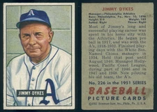 (40413) 1951 Bowman 226 Jimmy Dykes Athletics-EX