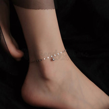 925 Sterling Silver Link Foot Leg Beach Chain Anklet Ankle Bracelet for Women