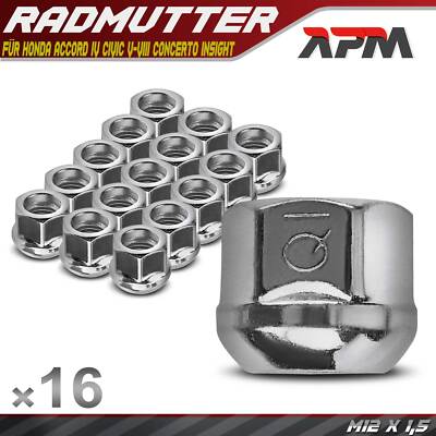 16x Radmutter M12 x 1,5 für Honda Accord IV Civic V-VIII Concerto Insight Jazz 2